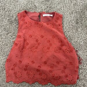 Altar'd State Coral Embroidered Blouse